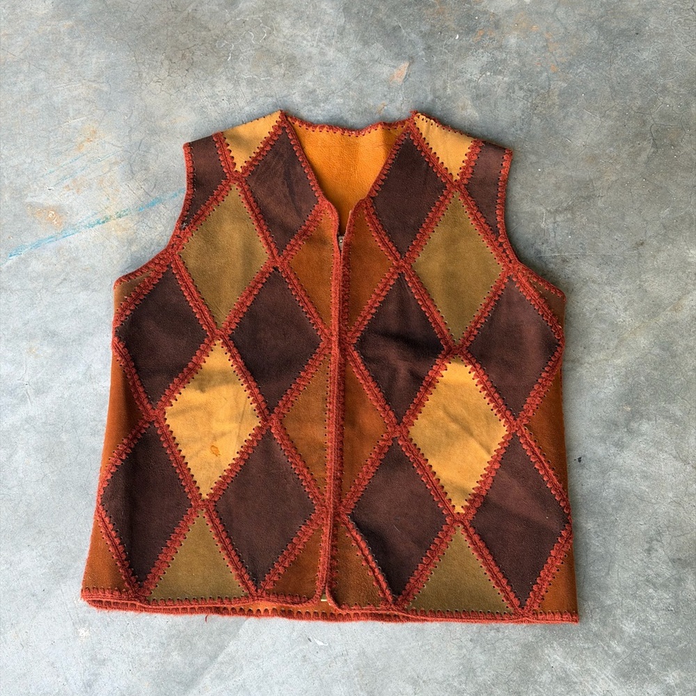 Vintage Argyle Patchwork Vest